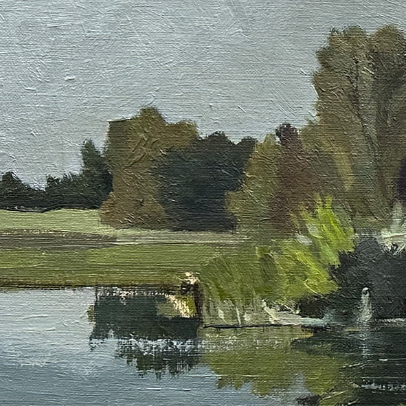 Park van Luna I, 2023, olieverf op papier, 59.5 x 19.5 cm