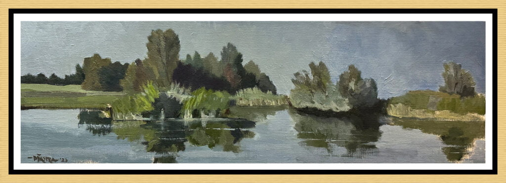 park-van-luna-i-lijst Park van Luna I, 2023, olieverf op papier 59,5 x 19,5 cm