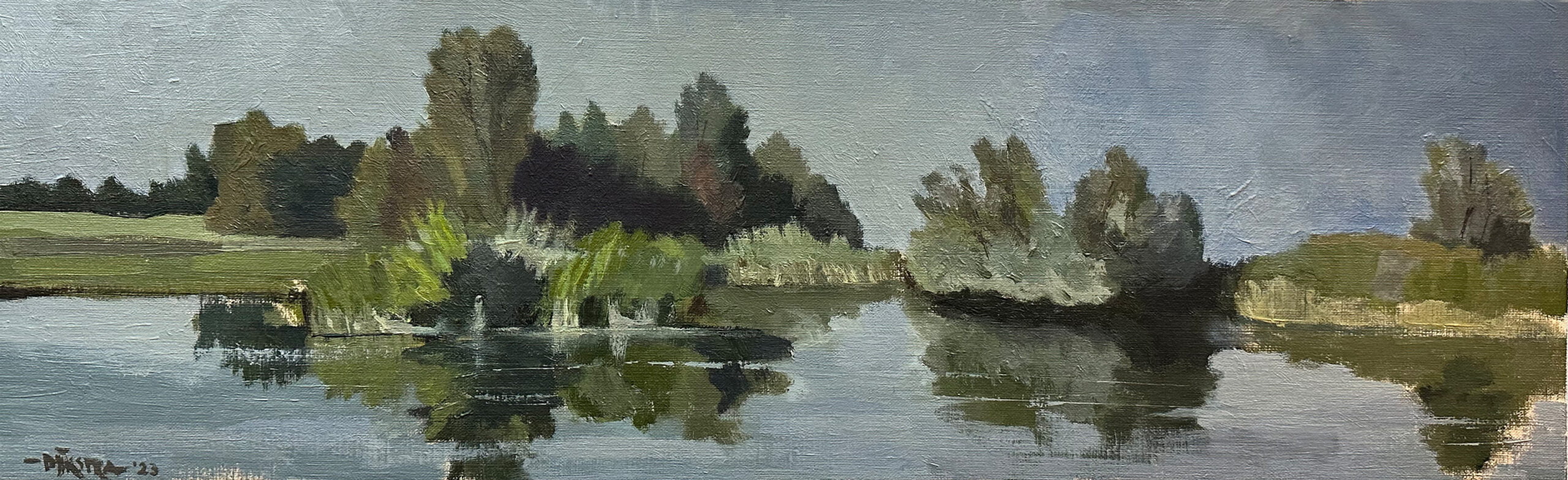 Park van Luna I, 2023, olieverf op papier 59,5 x 19,5 cm